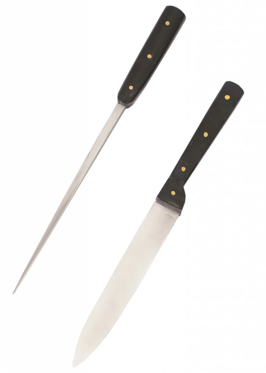 Mittelalterliches Tafelmesser mit Pfriem, rostfrei
