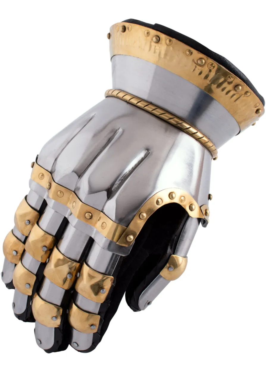 Mittelalterliche Stundenglashandschuhe Churburg, 1.2 mm Stahl und Messing