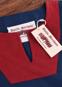 Mittelalterliche Tunika Vallentin, blau/rot