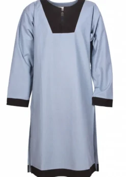 Mittelalterliche Tunika Vallentin, blaugrau/braun