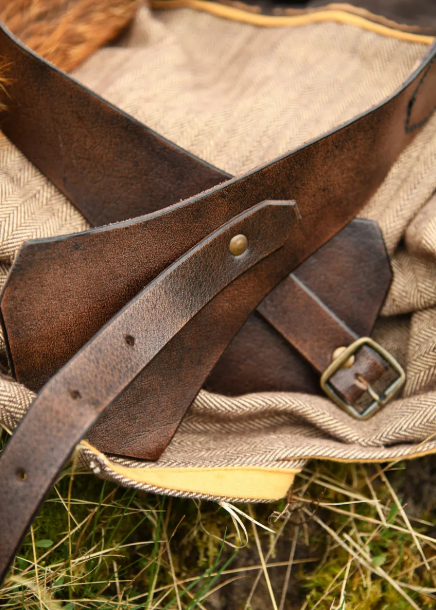 Mittelalter Miedergürtel aus Leder, braun