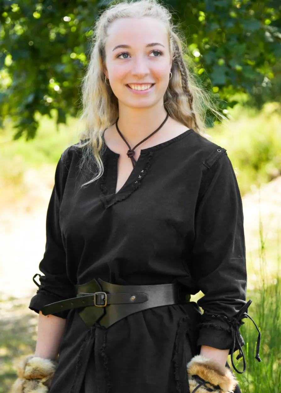 Mittelalter Miedergürtel aus Leder, schwarz