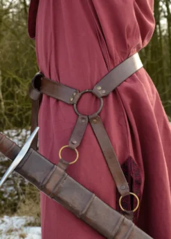 Mittelalter Schwertgürtel aus braunem Leder