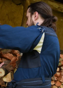 Mittelalter Tunika Bent mit abnehmbaren Ärmeln, blau/dunkelblau