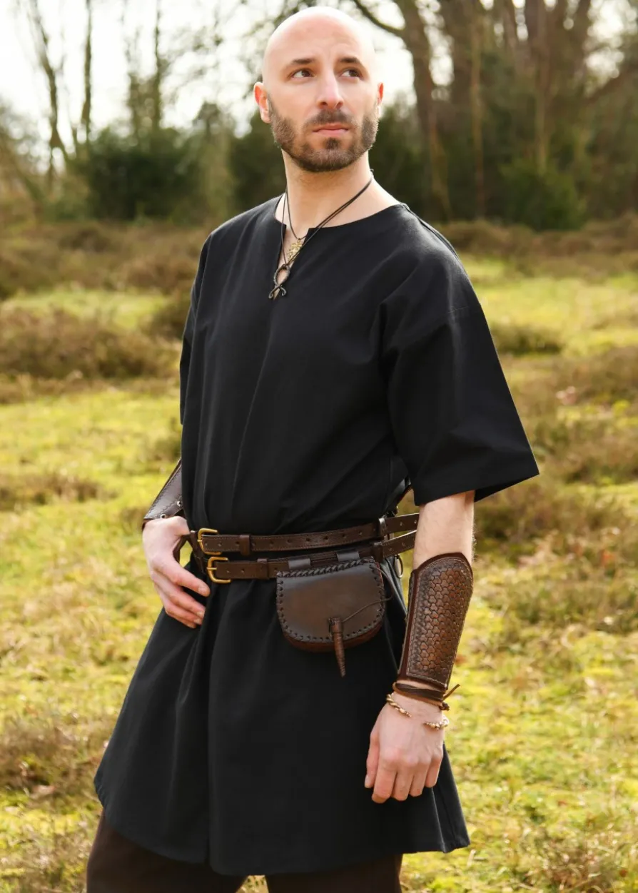 Mittelalter-Tunika Jasper, kurzarm, schwarz