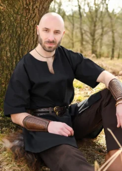 Mittelalter-Tunika Jasper, kurzarm, schwarz