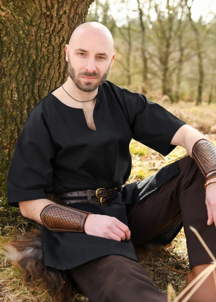 Mittelalter-Tunika Jasper, kurzarm, schwarz