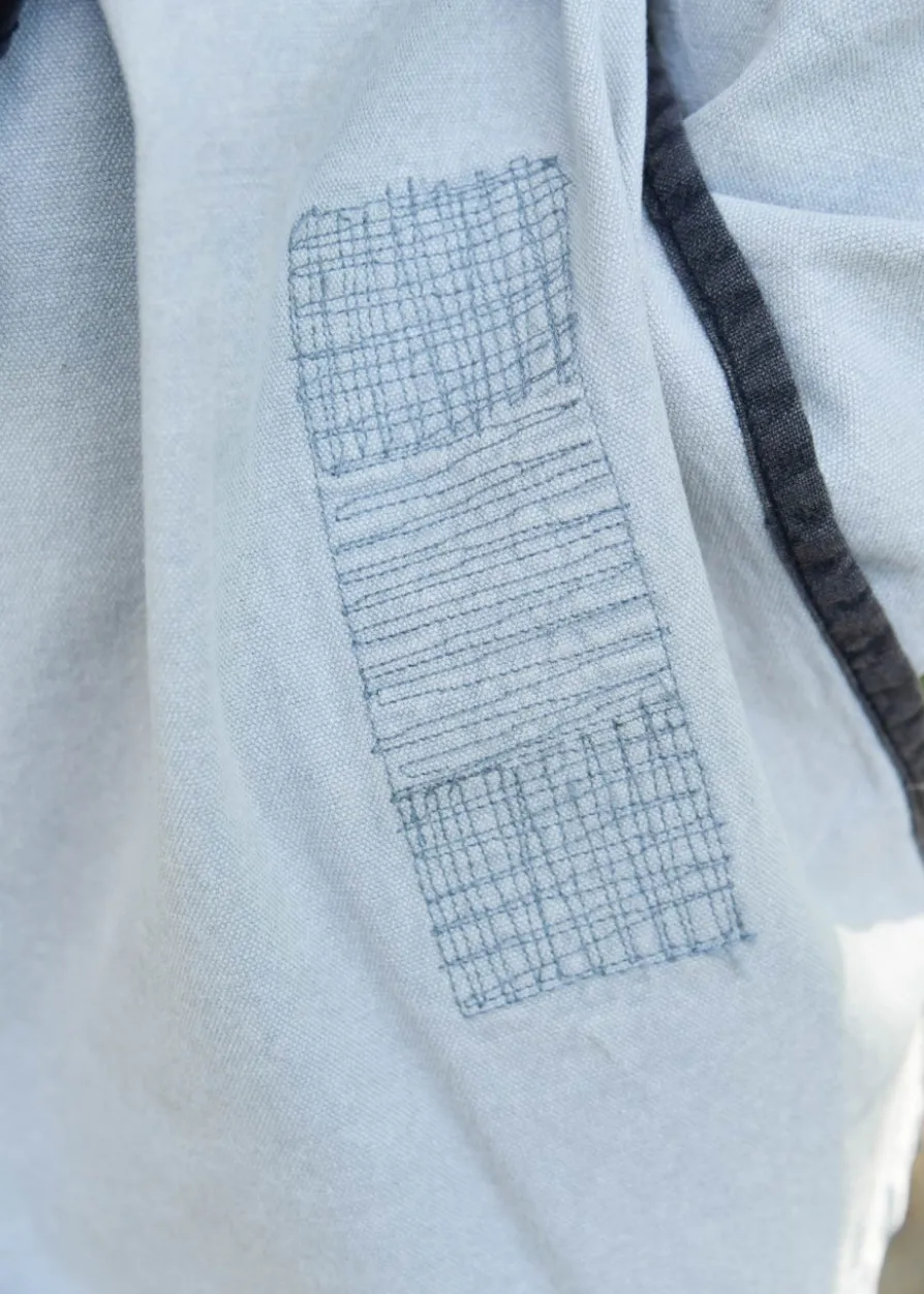 Mittelalter Tunika Sigval, Materialmix, Used-Look, grau
