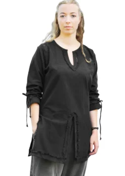 Mittelalter Tunika Yrsa, Used-Look, schwarz