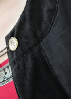 Mittelalter Umhang mit Samt-Besatz, schwarz