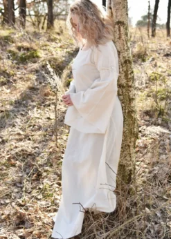 Mittelalter-Unterkleid Burglinde mit Trompetenärmeln, natur