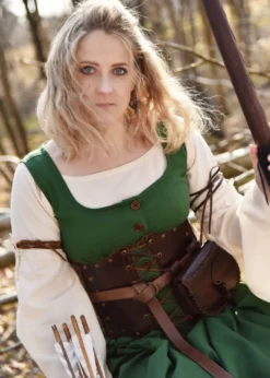 Mittelalter-Unterkleid Burglinde mit Trompetenärmeln, natur