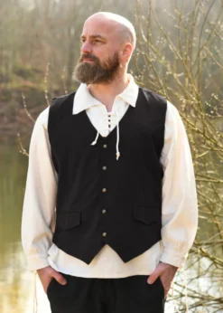 Mittelalter Weste Lasse, schwarz