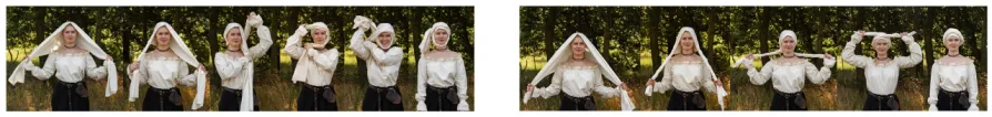 Mittelalter Wimpel, Kopftuch, verschiedene Farben