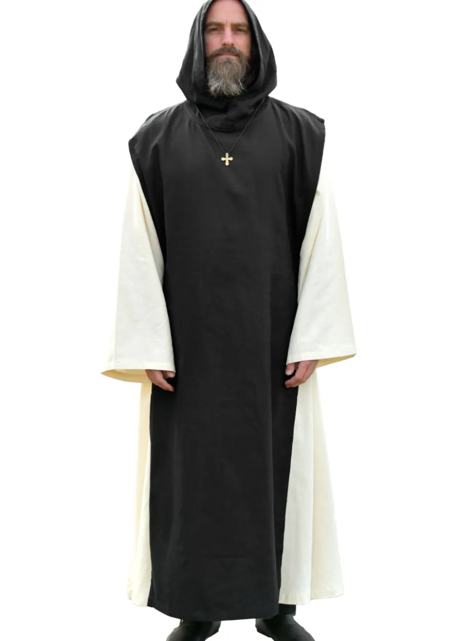 Mönchskutte Anselm, 2-in-1, natur - schwarz