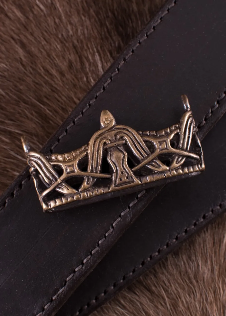 Mundblech für Wikinger-Schwertscheide, Messing mit Antik-Finish