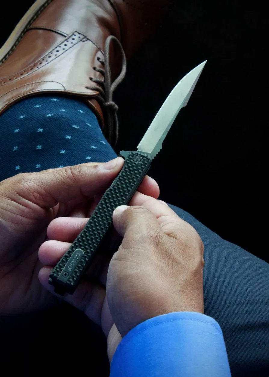 Ocaso Knives SOLSTICE, Harpoon, Karbon, schwarz, Taschenmesser