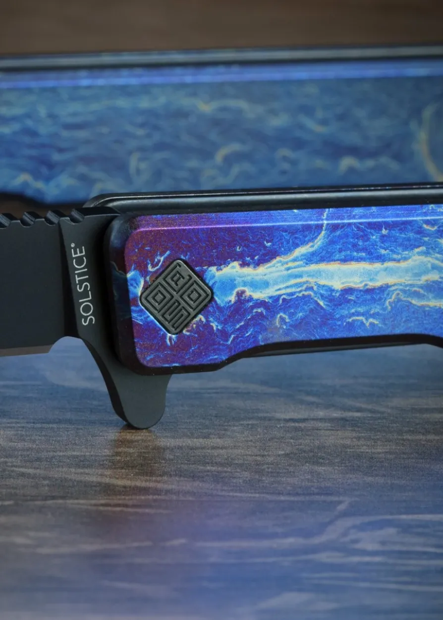 Ocaso Knives, SOLSTICE TITAN ELOXIERT, SCHWARZ, Taschenmesser