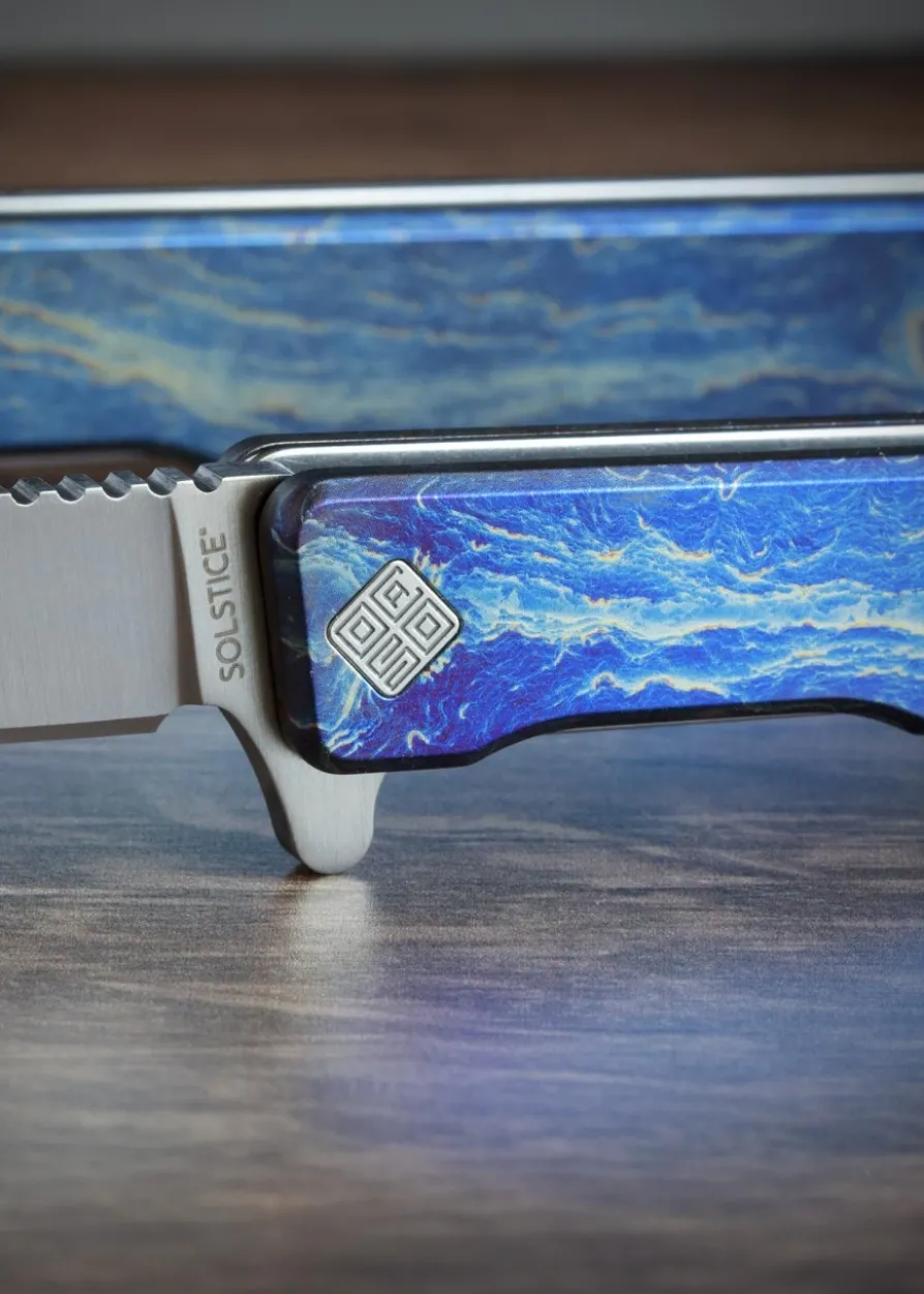 Ocaso Knives, SOLSTICE TITAN ELOXIERT, SATINIERT, Taschenmesser