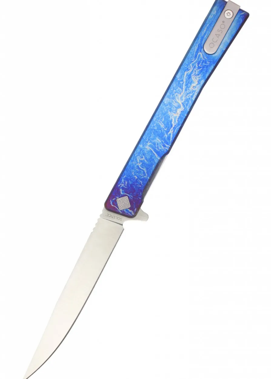 Ocaso Knives, SOLSTICE TITAN ELOXIERT, SATINIERT, Taschenmesser