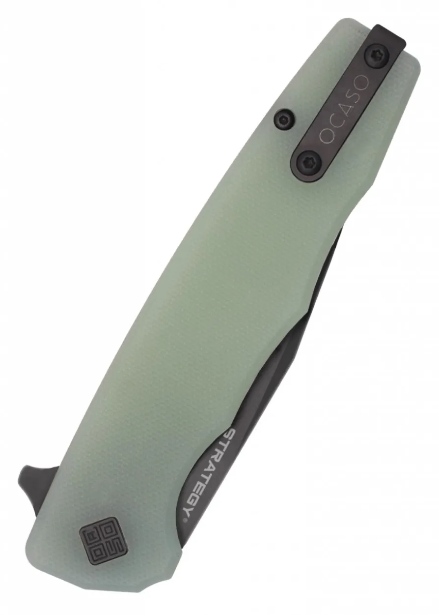 Ocaso Knives STRATEGY, Jade G10 & schwarzem PVD, Taschenmesser