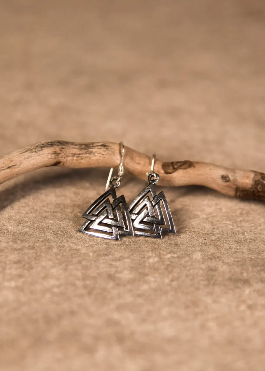 Ohrringe aus Silber - Valknut, Paar