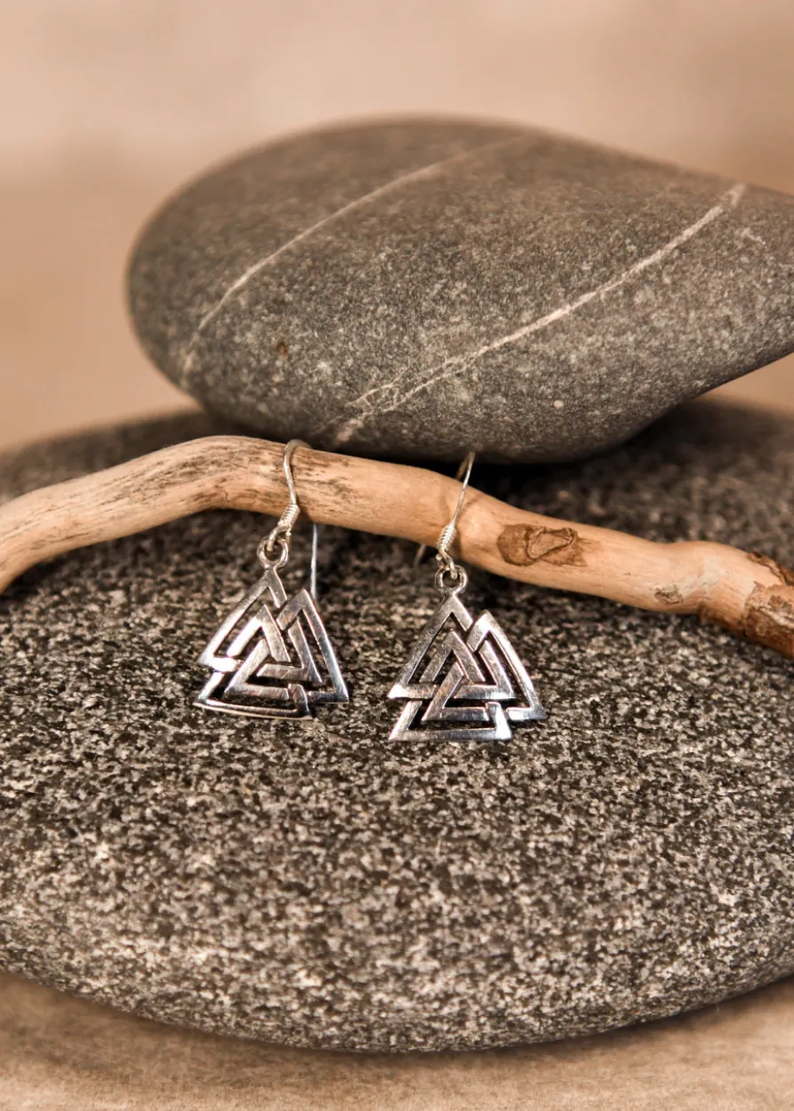 Ohrringe aus Silber - Valknut, Paar