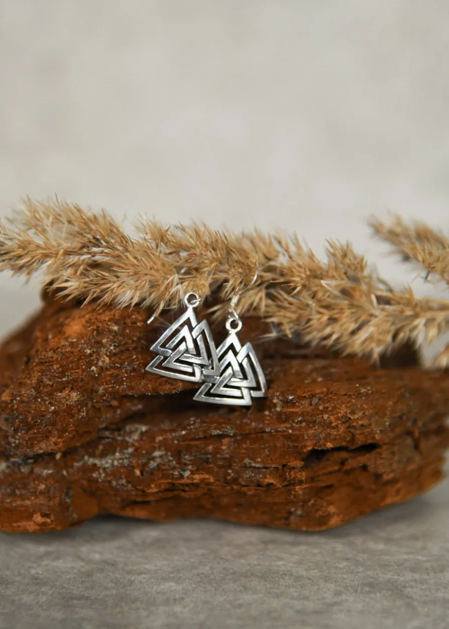 Ohrringe aus Silber - Valknut, Paar