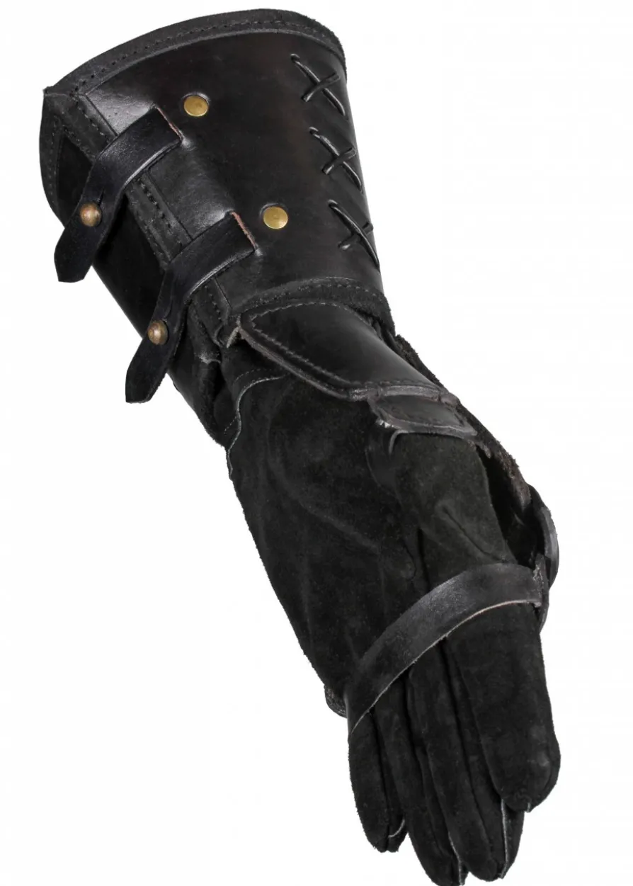 Panzerhandschuh aus Leder, Linke Hand