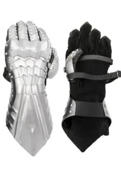 Panzerhandschuhe, blank, vernietet und vernäht