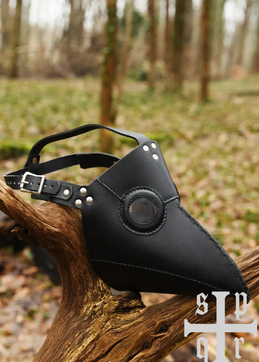Pestdoktor Set - Maske und Hut aus Leder