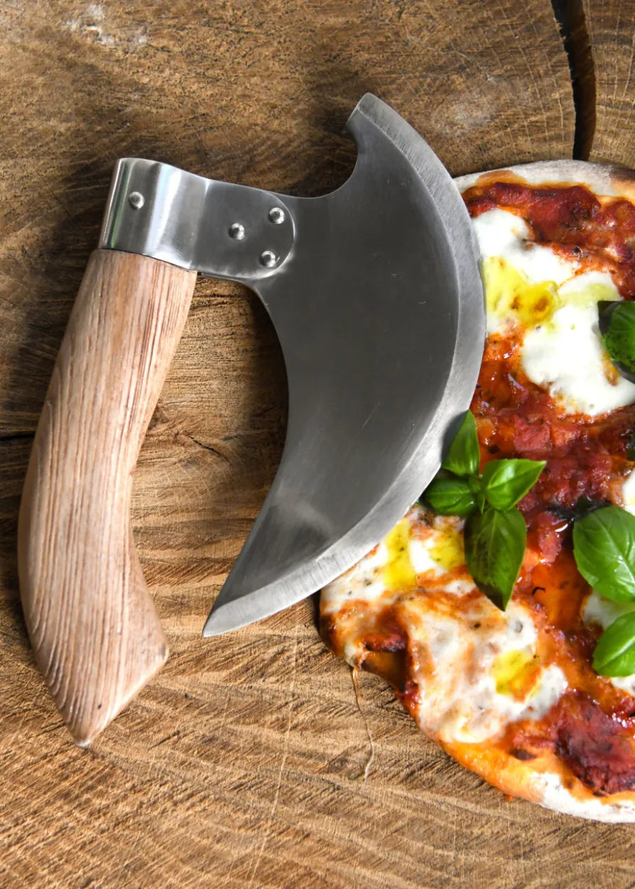 Pizzaschneider Wiegemesser - Wikinger Bartaxt für Pizza und Kräuter