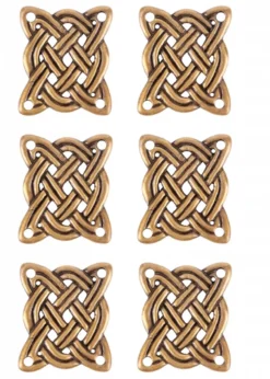 Plättchen aus Messing mit keltischem Knoten, Beschlag für DIY-Projekte (6 Stück)