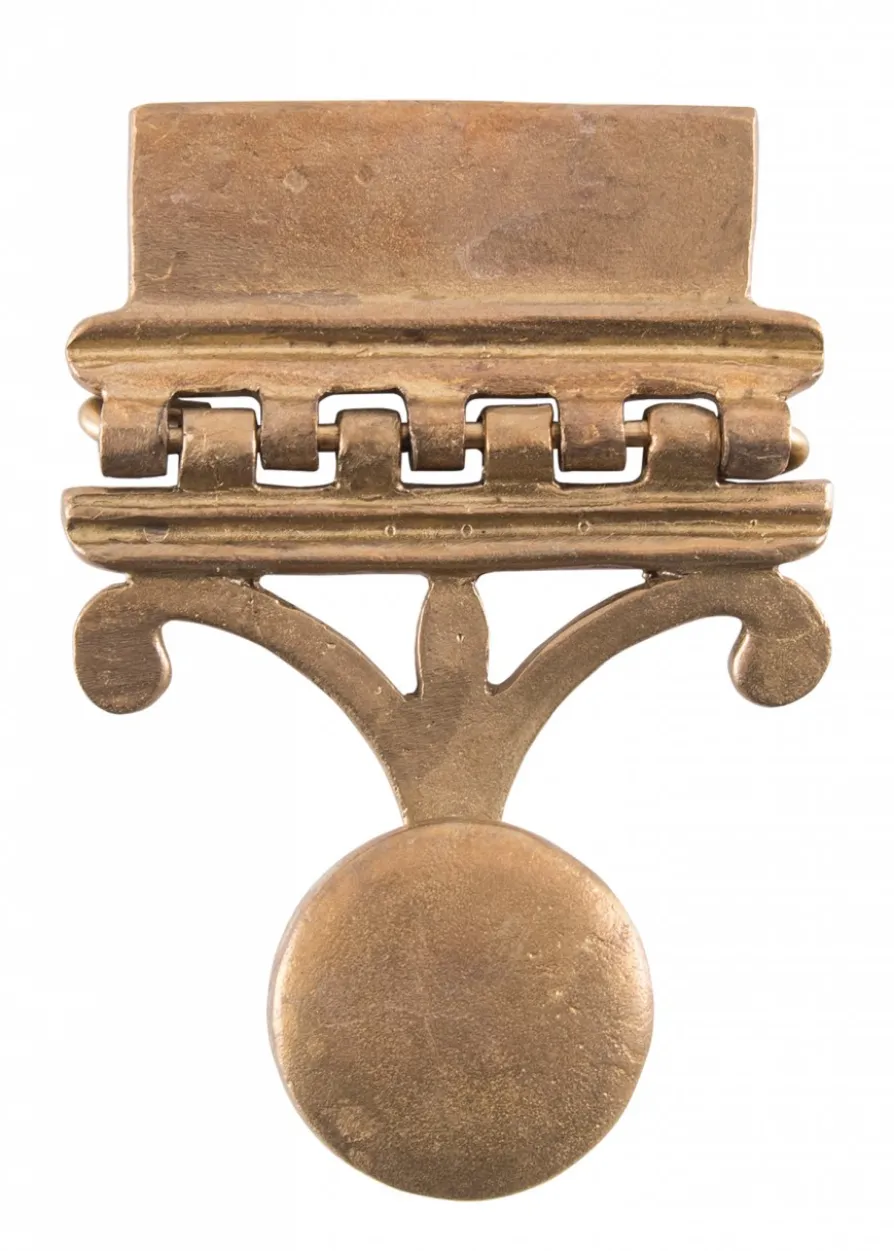 Pugio-Halter für Römergürtel, Vindonissa-Muster, Messing, Paar