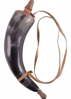 Pulverhorn mit Lederriemen