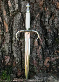 Rapier-Begleitdolch, 16. Jh., mit Lederscheide