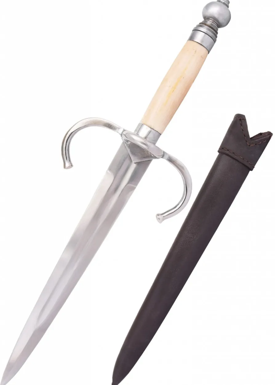 Rapier-Begleitdolch, 16. Jh., mit Lederscheide