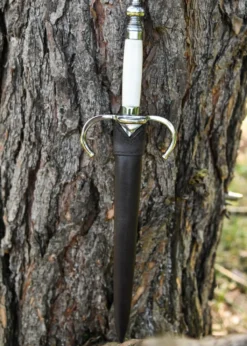 Rapier-Begleitdolch, 16. Jh., mit Lederscheide
