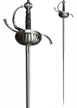 Rapier mit geriffeltem Griffkorb