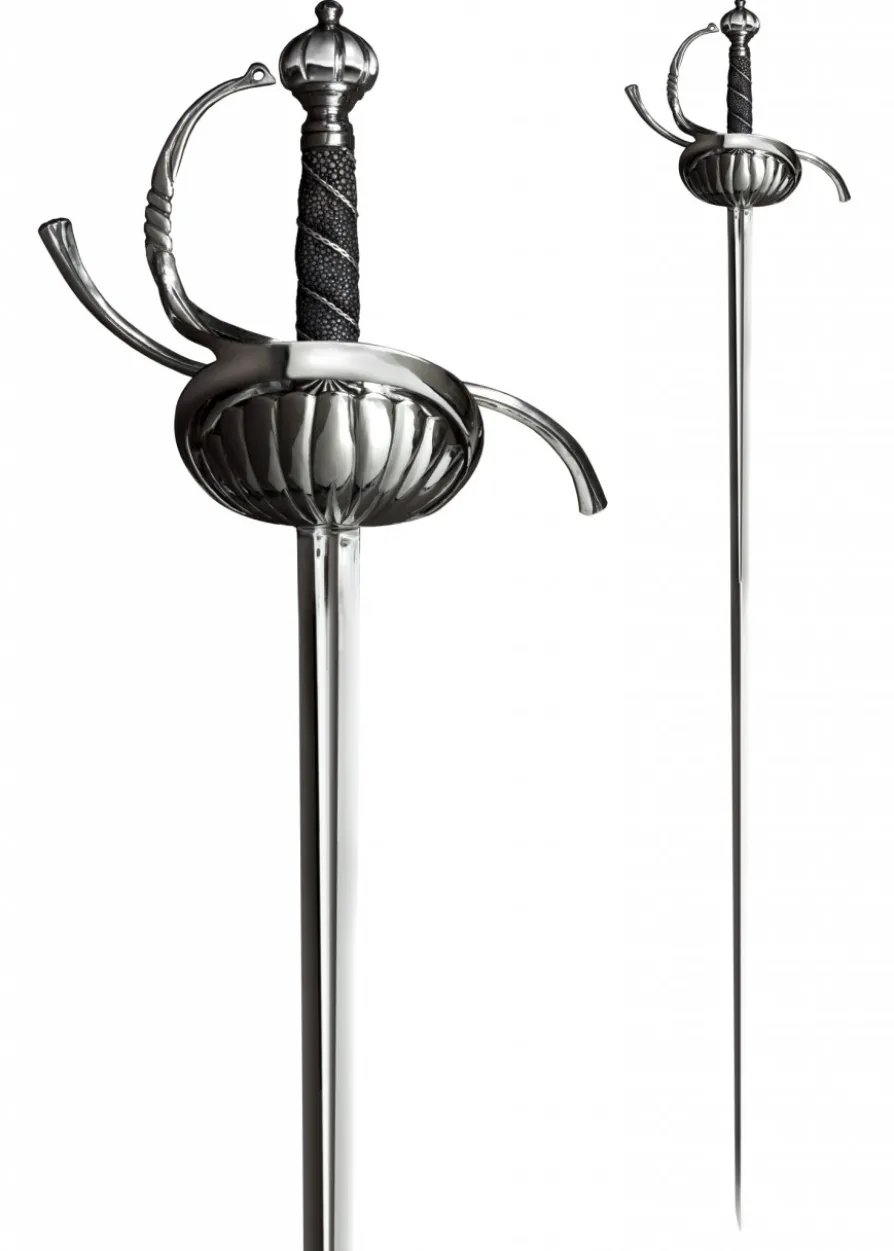 Rapier mit geriffeltem Griffkorb
