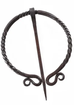 Ringfibel, tordiert, doppelt eingerollt, handgeschmiedet