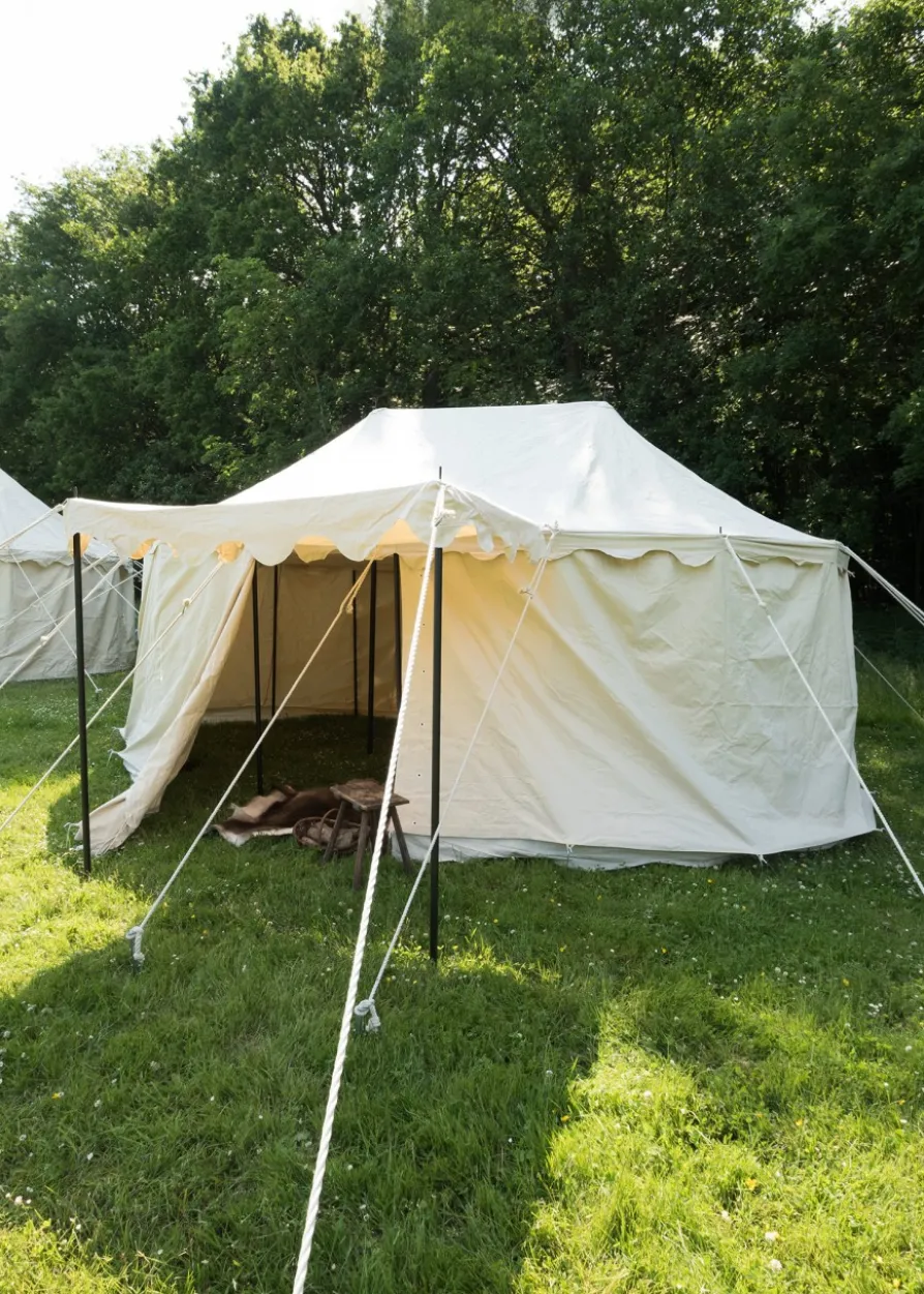Ritterzelt Burgund, 4 x 6 m, 425 gsm, naturfarben