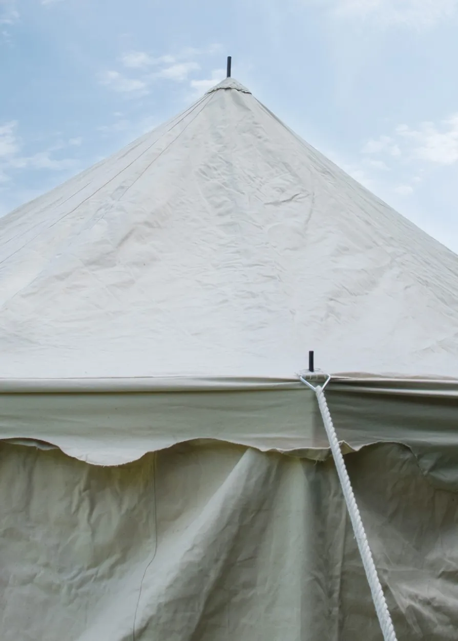 Ritterzelt Burgund, 5 x 8 m, 425 gsm, naturfarben, Mittelalterzelt
