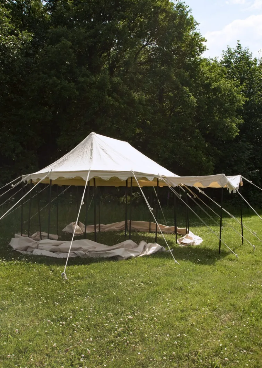 Ritterzelt Burgund, 5 x 8 m, 425 gsm, naturfarben, Mittelalterzelt