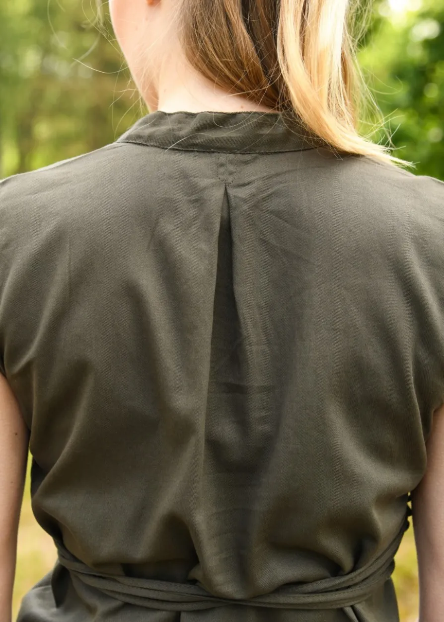 Ärmellose Mittelalter-Bluse Levke, olivgrün