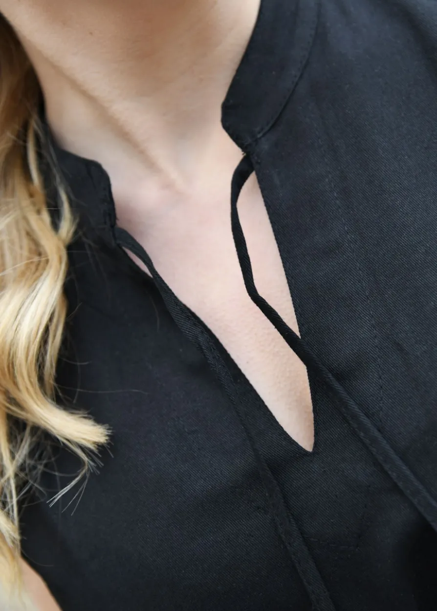 Ärmellose Mittelalter-Bluse Levke, schwarz