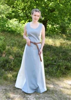 Ärmelloses Überkleid Jarle, Trägerkleid, blaugrau/natur