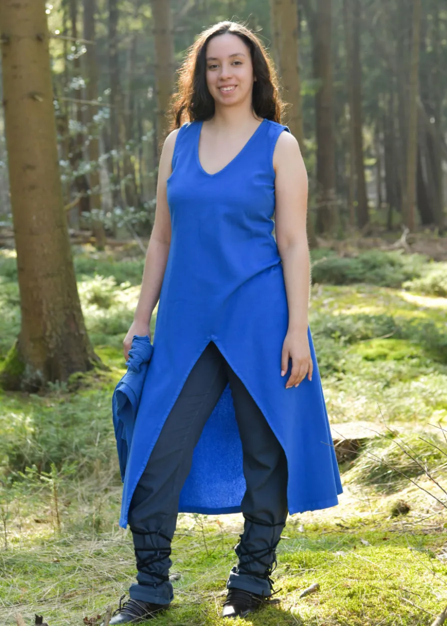 Ärmelloses Kleid Ilora mit Schal/Gürtel, kornblumenblau