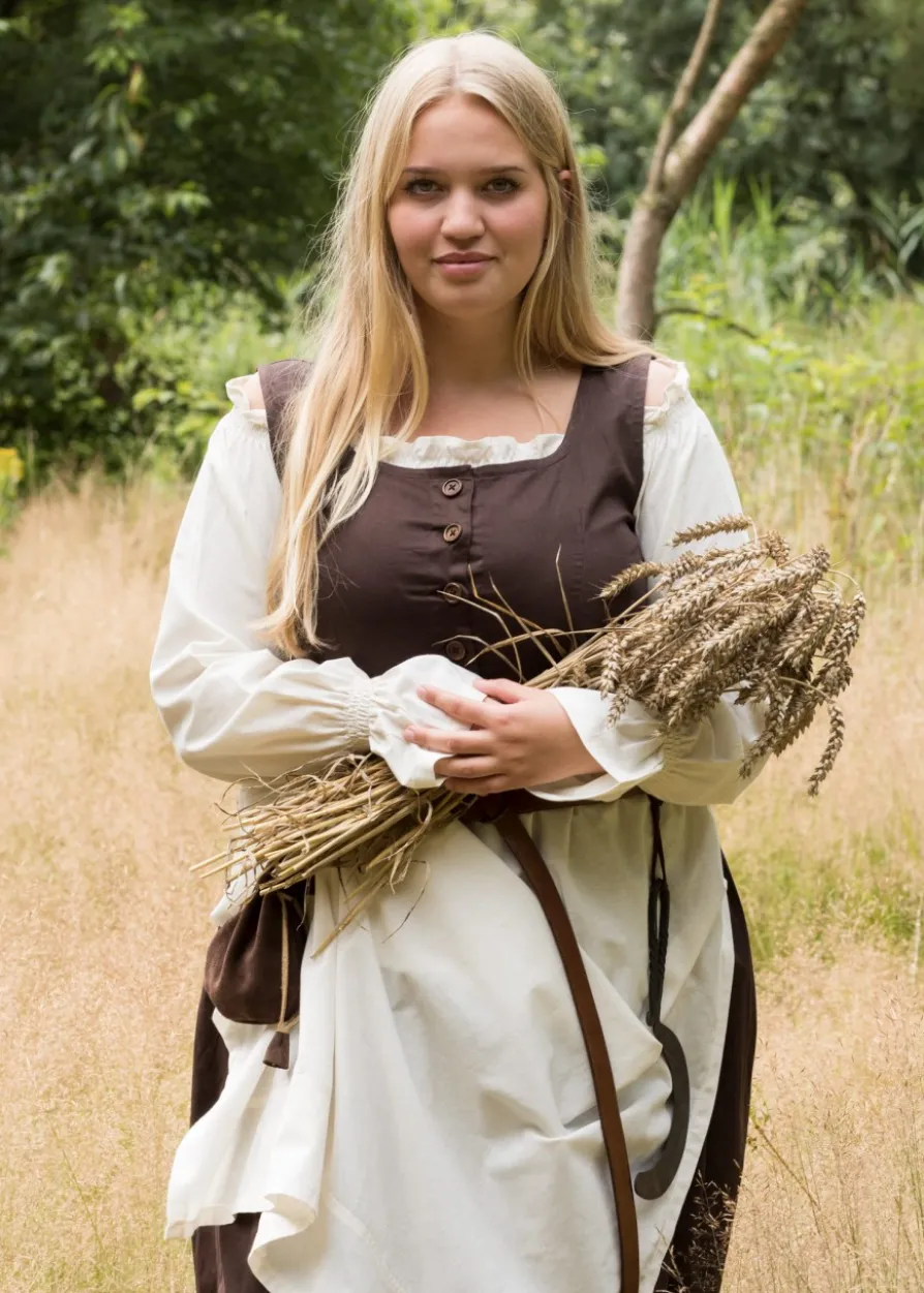 Ärmelloses Mittelalterkleid, Trägerkleid Lene, braun