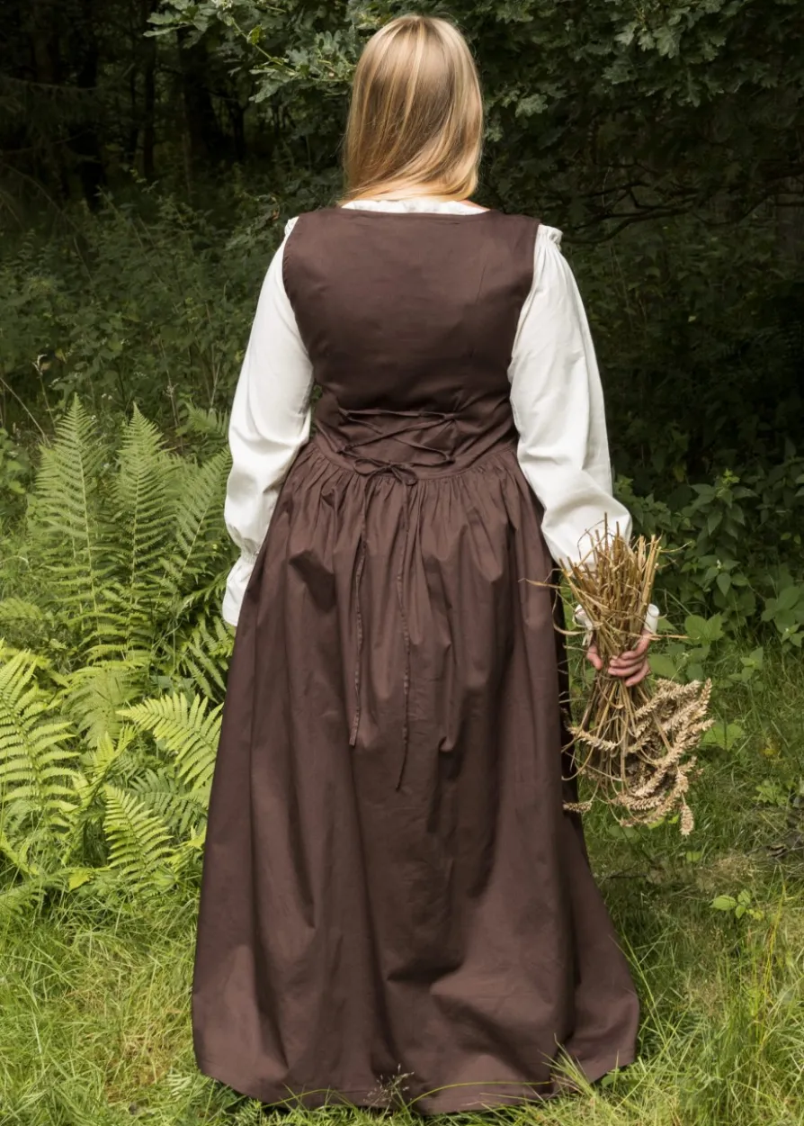 Ärmelloses Mittelalterkleid, Trägerkleid Lene, braun